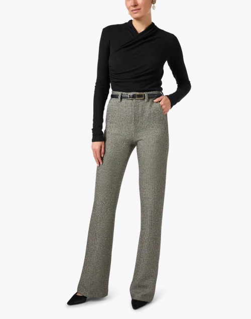 Black Knit Wrap Top