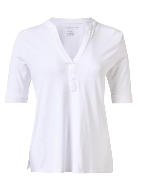 White Soft Touch Henley Top