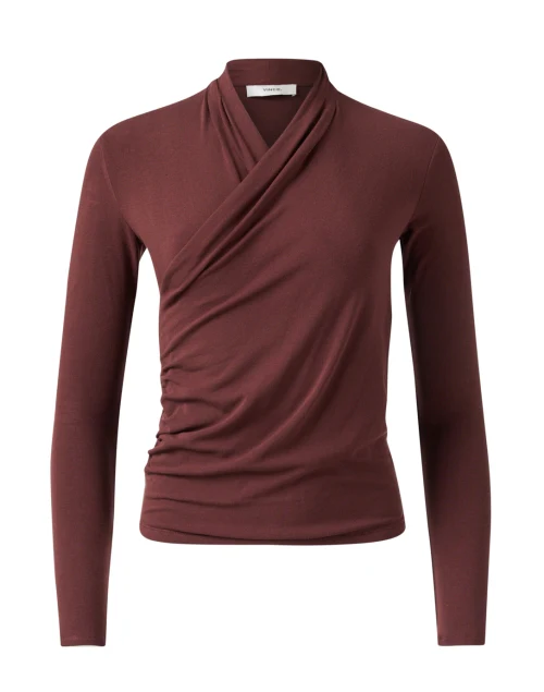 Maroon Knit Wrap Top