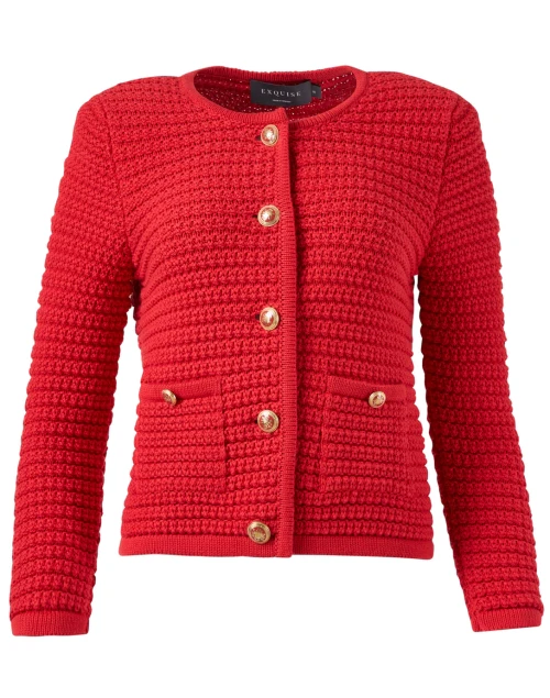 Joanna Red Cotton Cardigan