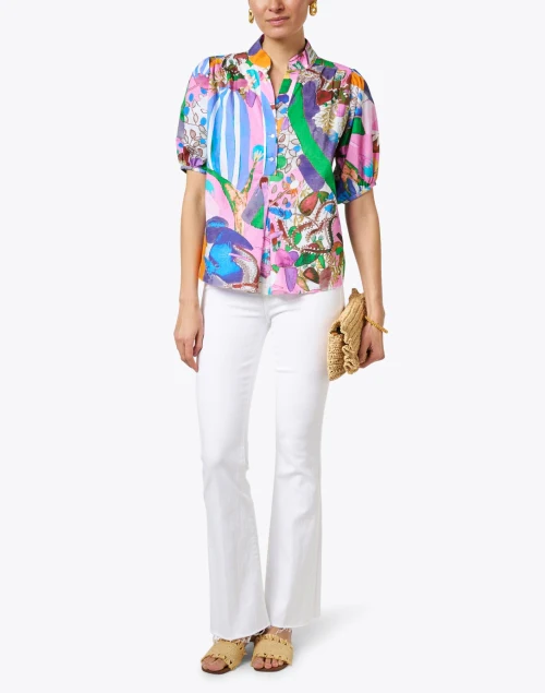 Villamarie Multi Print Cotton Top