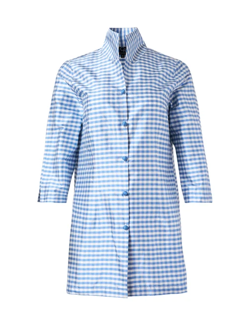 Rita Caribbean Check Gingham Silk Top