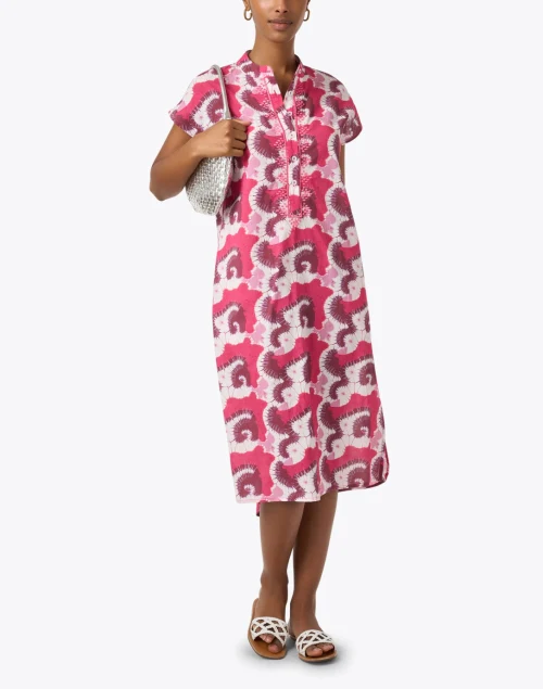Nadia Magenta Print Embroidered Kurta
