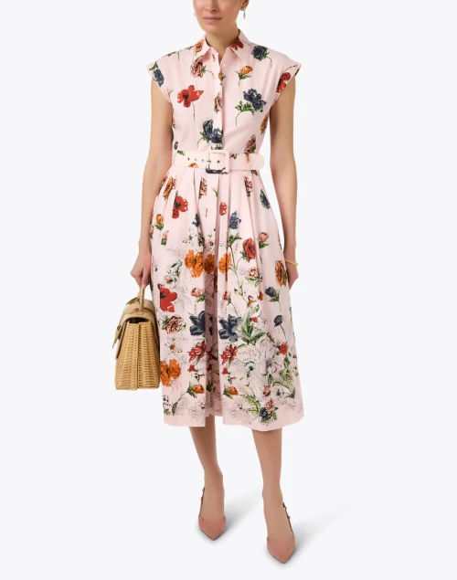 Octavia Pink Print Cotton Shirt Dress