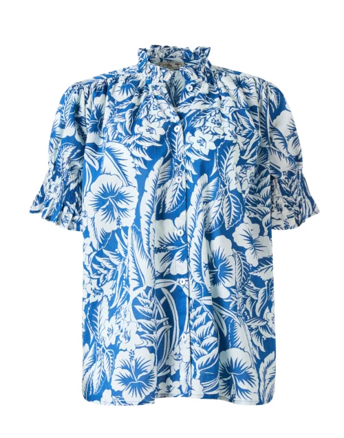 Marnie Blue Floral Cotton Top
