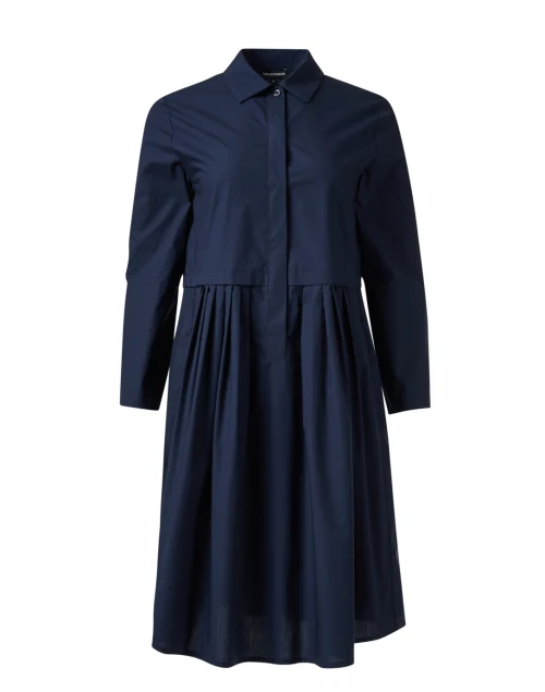 Navy Cotton Shirt Dress