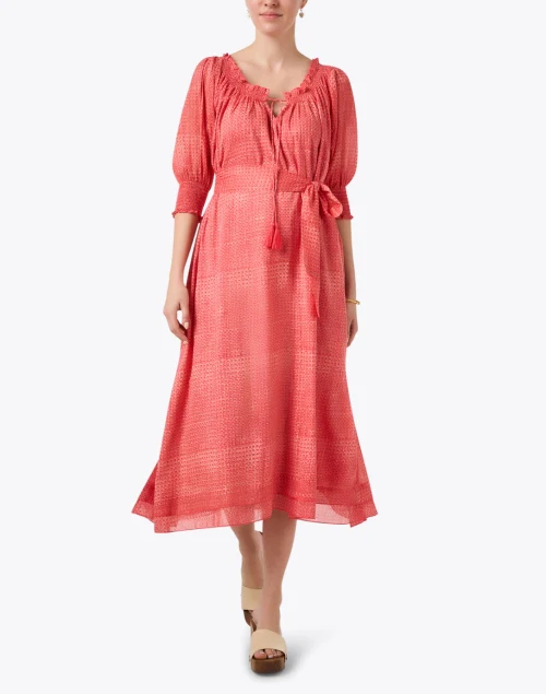 Red Mosaic Print Dress