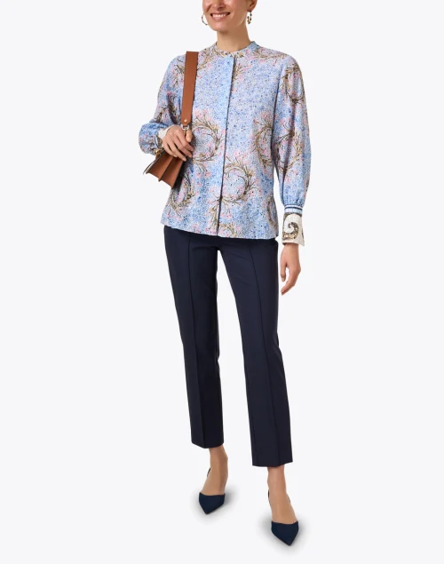Briley Navy Twill Cropped Pant