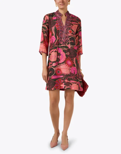 Pink Multi Floral Print Tunic Dress