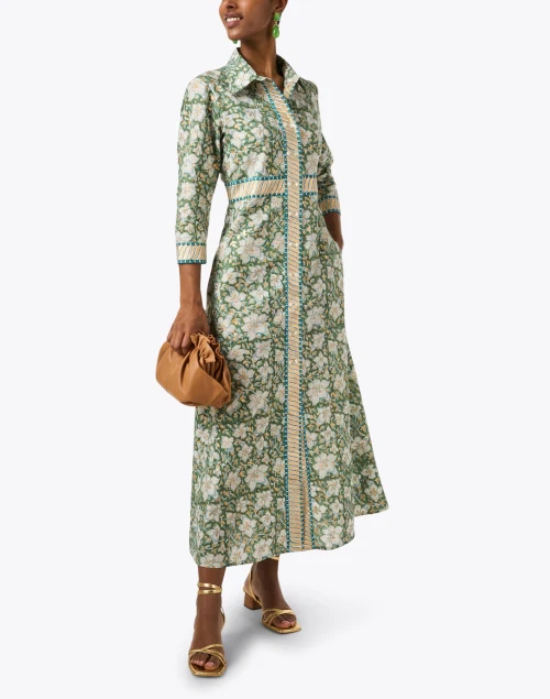 Ivy Green Floral Shirt Dress