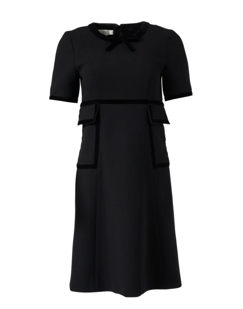 Opaline Black Wool Crepe Dress