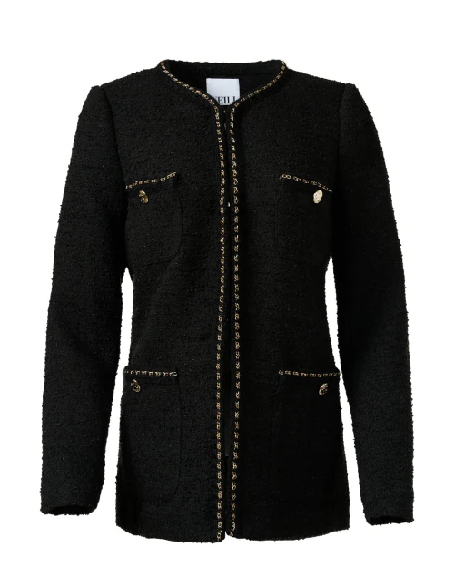 Black Metallic Tweed Jacket