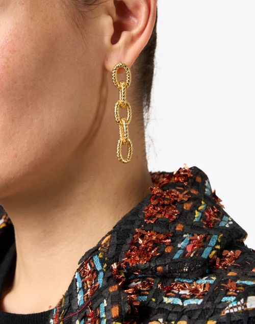 Gold Link Drop Earrings