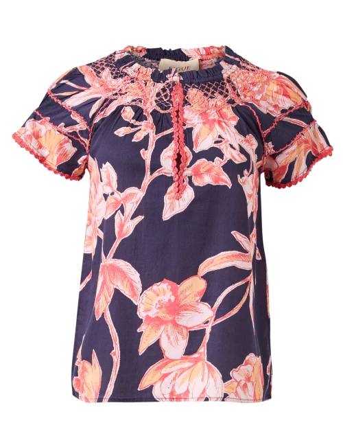 Rosie Navy Floral Cotton Top