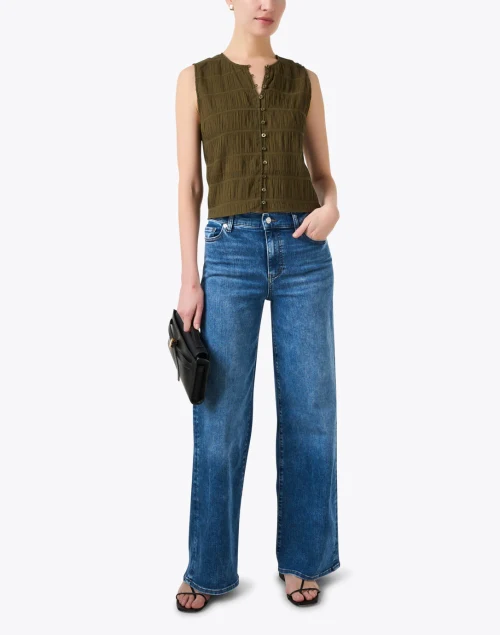 Le Slim Palazzo Blue Wash Wide Leg Jean