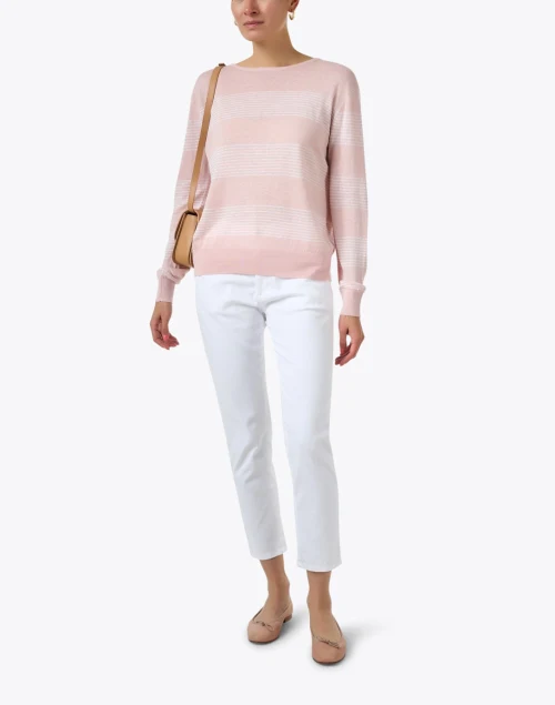 Pink and White Striped Sweater