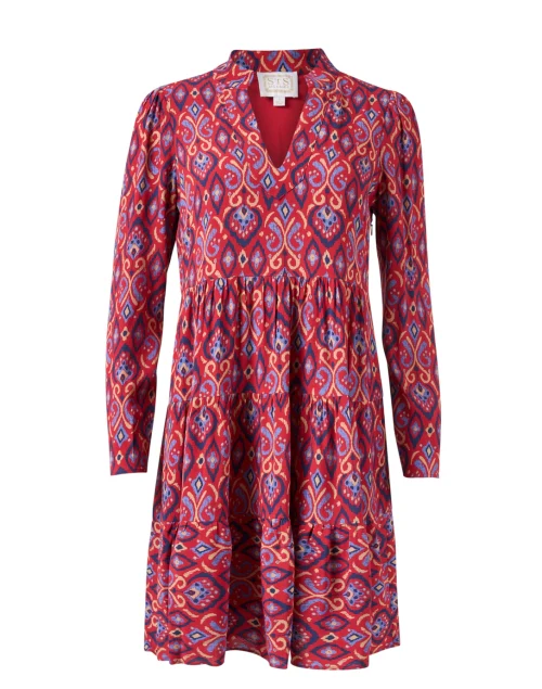 Red Ikat Print Dress
