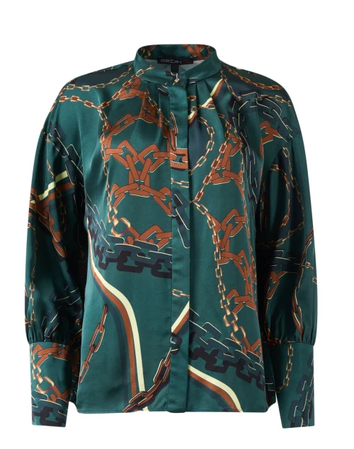 Green Chain Print Blouse