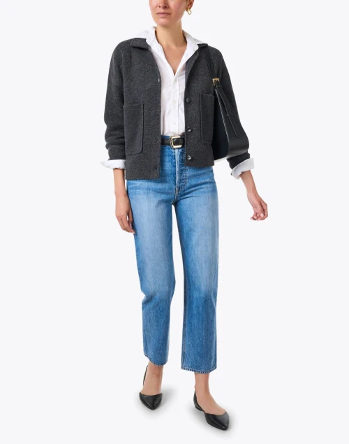 Heather Grey Wool Cashmere Jacket