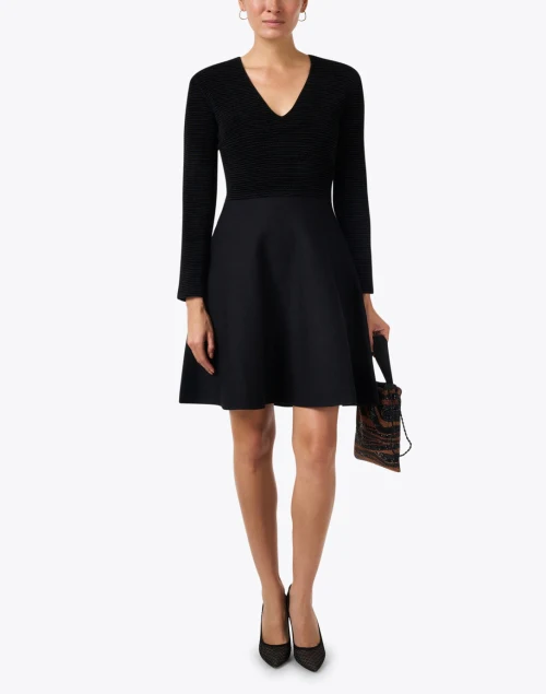 Black Ribbed Knit Dress