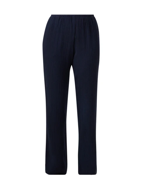 Bella Navy Cotton Gauze Pant
