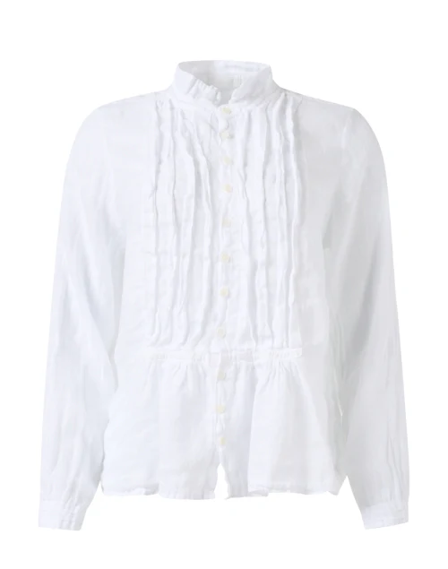 Claudine White Linen Top