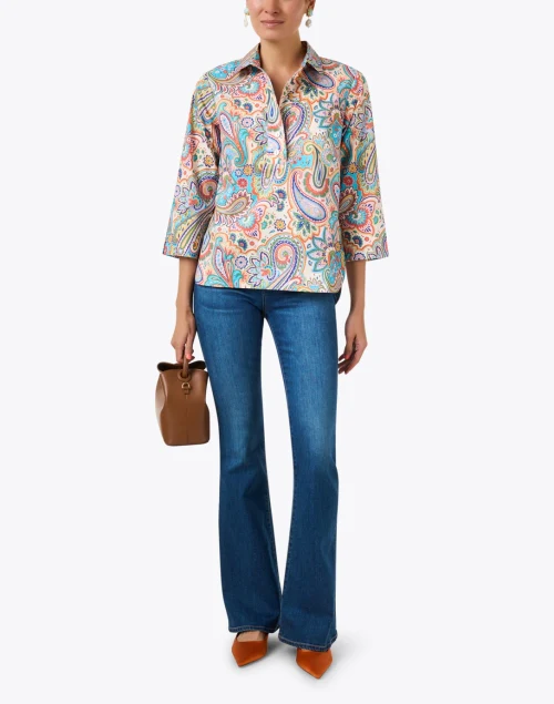 Aileen Multi Paisley Cotton Top