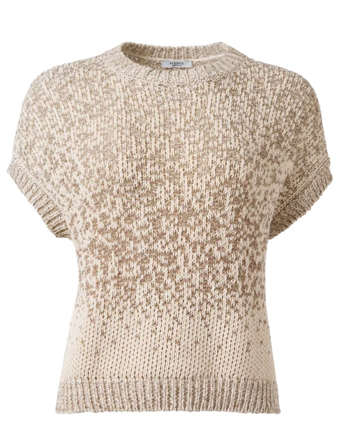 Letter Beige Sequin Sweater