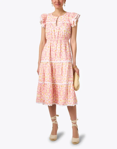 Pink Medallion Print Ric Rac Dress