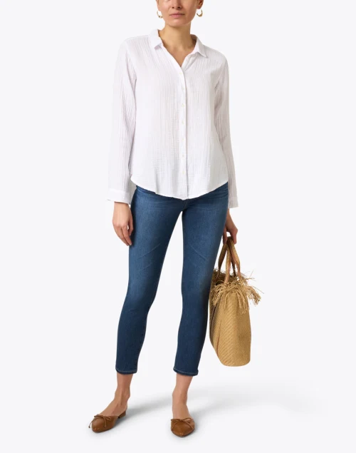 Scout White Cotton Gauze Shirt