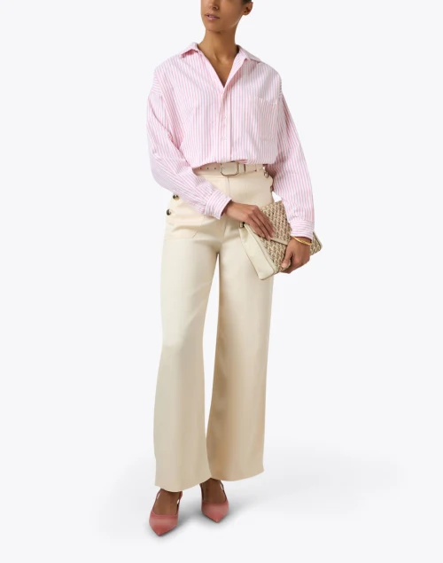 Shirley Pink and White Striped Cotton Shirt