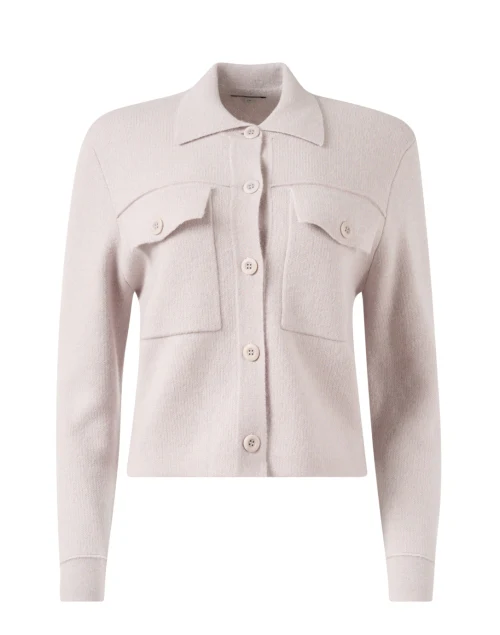Taupe Cashmere Crop Shirt Jacket