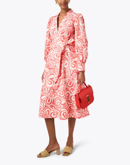 Rivolta Coral Floral Print Dress