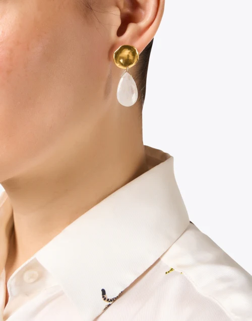 Gold and Pearl Drop Earrings