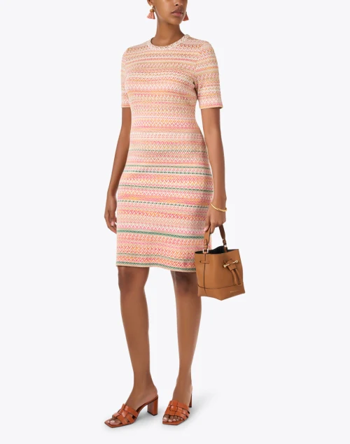 Multi Pink Chevron Print Dress