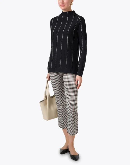 Black Striped Knit Top