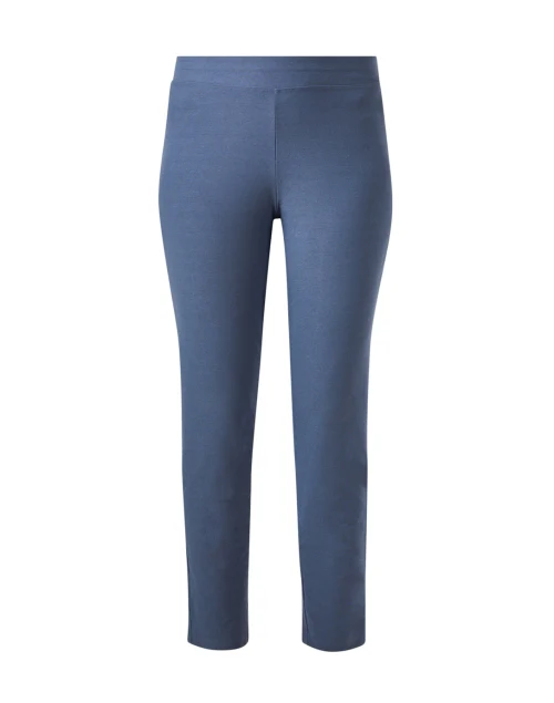 Blue Crepe Slim Ankle Pant