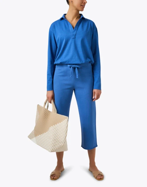Patrick Blue Popover Henley Top