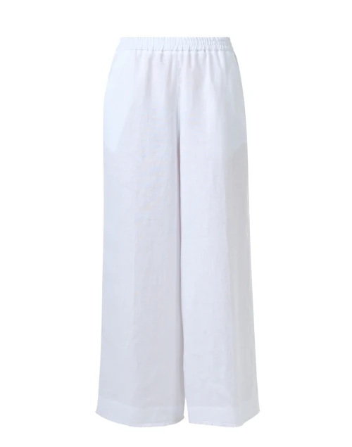 White Linen Wide Leg Pant