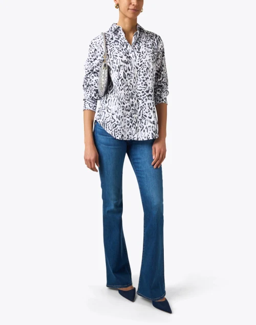 Diane Black and White Print Cotton Top