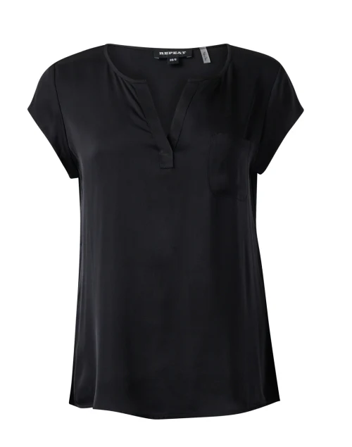 Black Silk Blend Blouse