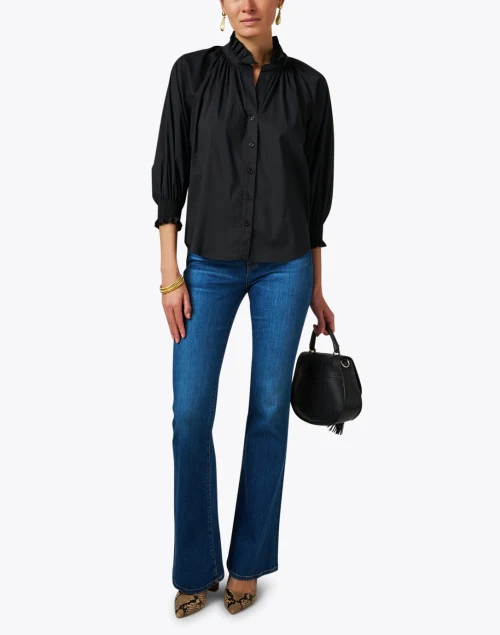 Fiona Black Silky Poplin Shirt