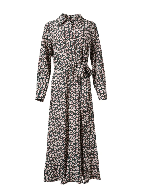 Multi Print Silk Shirt Dress