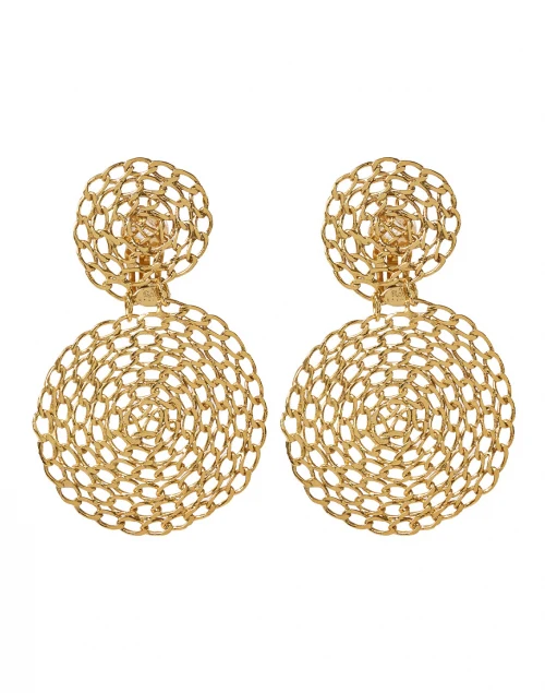 Onde Gourmette Gold Drop Clip Earrings