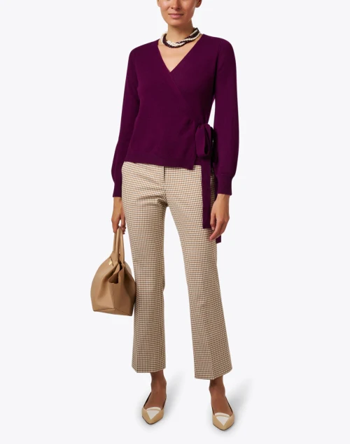 Carla Brown Check Flare Ankle Pant