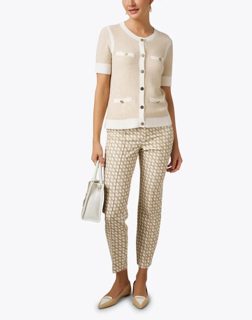 Anna Beige Geometric Print Pant