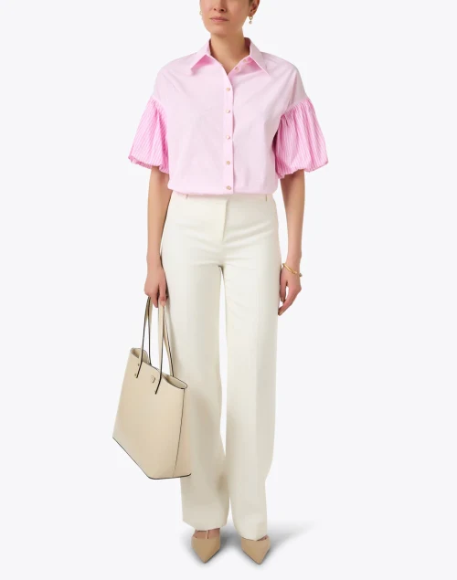 Pink Striped Linen Cotton Blouse