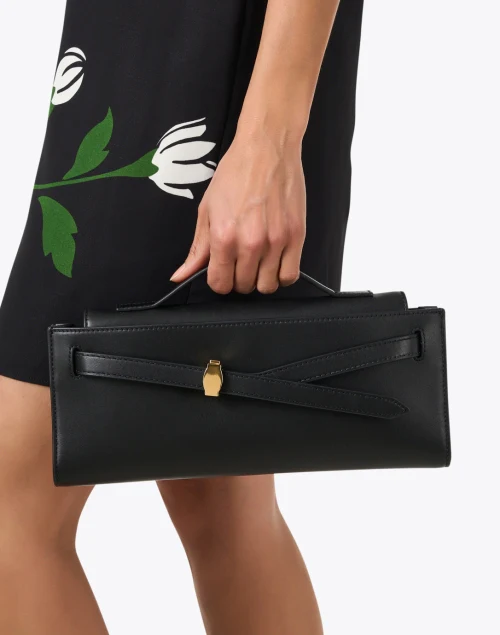 Dash Black Leather Clutch