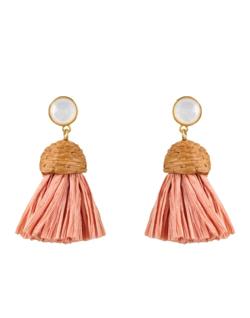 Rose Raffia Tassel Drop Earrings