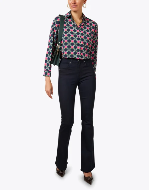 Beverly Indigo High Rise Flare Stretch Jean